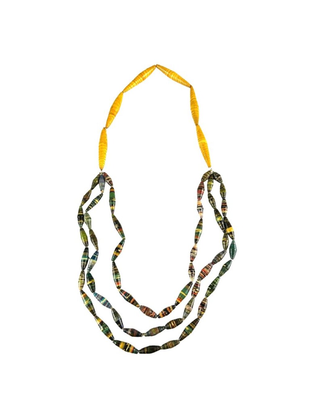 Handmade Multicolor 34" Paper Bead Necklace